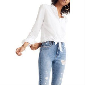 Madewell White Tie-Front Shirt XL- NWT